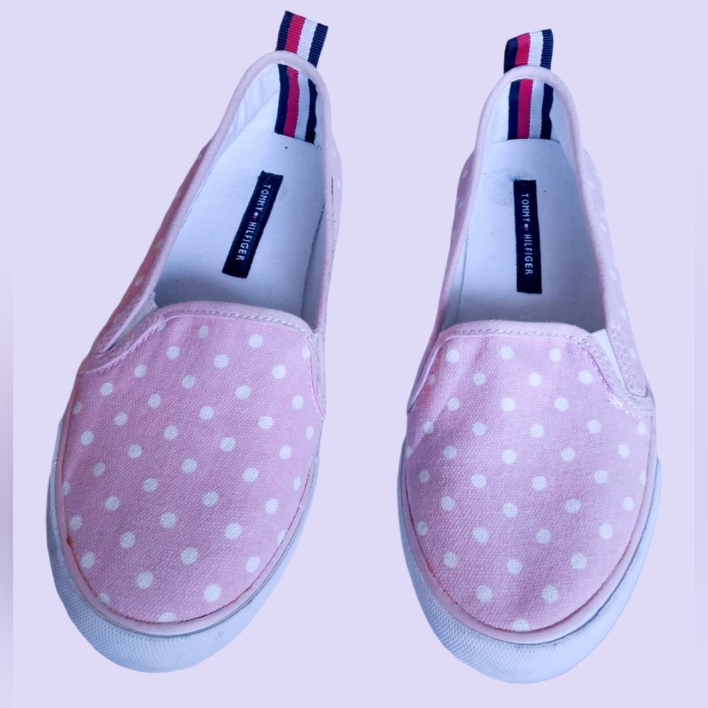 Tommy Hilfiger Pink Polka Dot Slip-On Sneakers - Size US 6½"